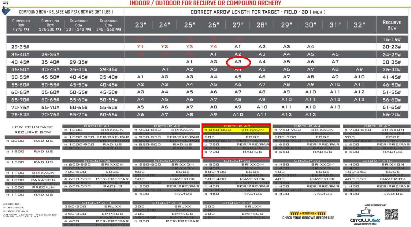 Tableau Skylone pour le spine des flèches
